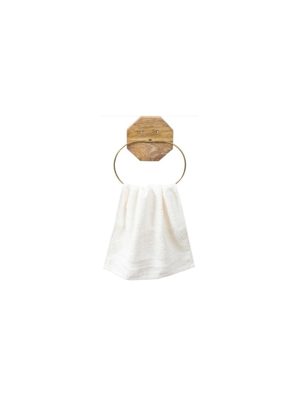 MyGift Modern Wall Mounted Solid Brass Oval Wire Towel Ring with